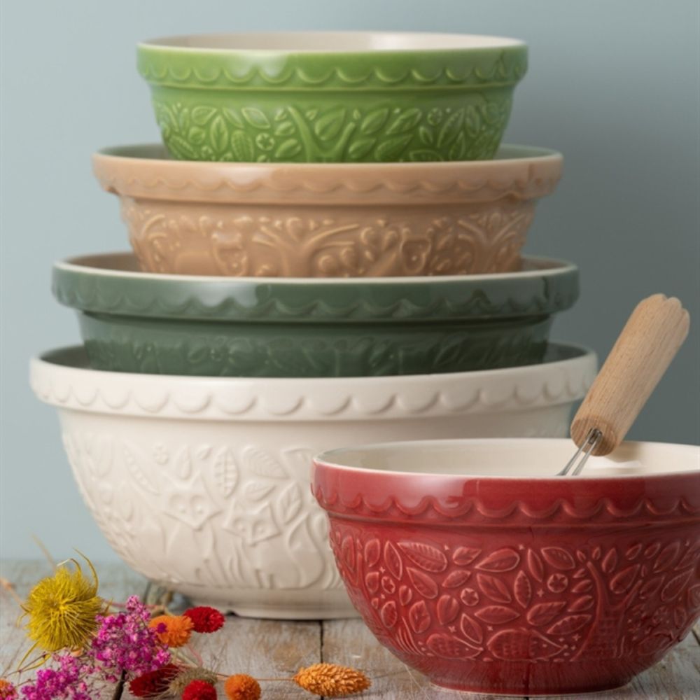 Mason Cash In the Forest S30 (1.25 Qt) Embossed Mixing Bowl | Hedgehog (Red) - Additional view