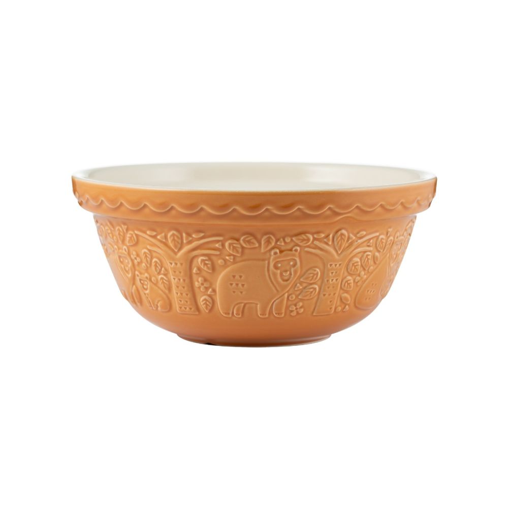 Mason Cash In the Forest S24 (2.15 Qt) Embossed Mixing Bowl | Bear (Ochre)