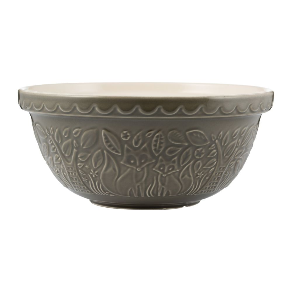 Mason Cash In the Forest S12 (4.25 Qt) Embossed Mixing Bowl | Fox (Grey)