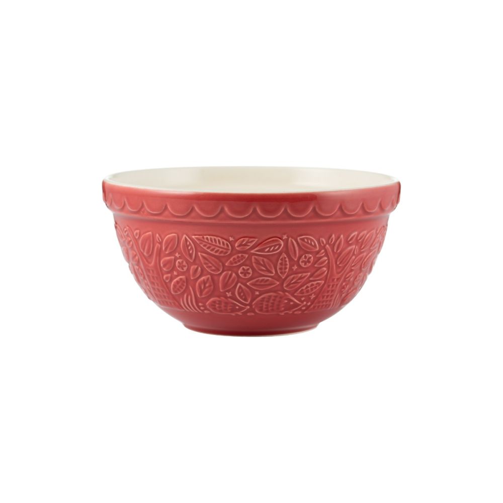 Mason Cash In the Forest S30 (1.25 Qt) Embossed Mixing Bowl | Hedgehog (Red)