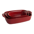 Emile Henry 3-Piece Large Rectangular Bakers | Burgundy
