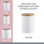 Typhoon Embossed White Sugar Storage Canister - Additional view