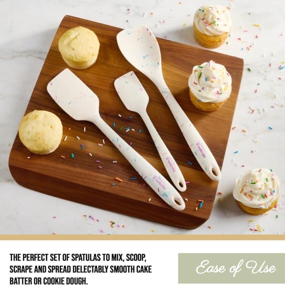 Trudeau White Confetti Silicone Spatulas - Set of 3 - Additional view