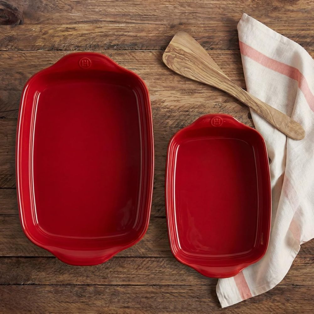 Emile Henry 2-Piece Large Rectangular Bakers | Burgundy - Additional view