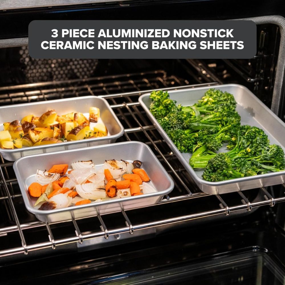 Viking Aluminized Steel Nonstick 3-Piece Nesting Baking Sheet Set - Additional view