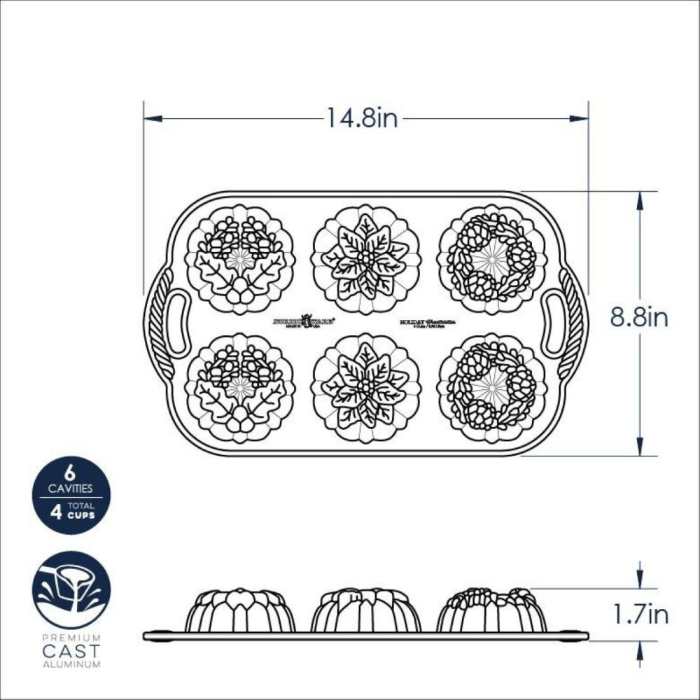 Nordic Ware Cakelet Pan | Wreathlettes - Additional view