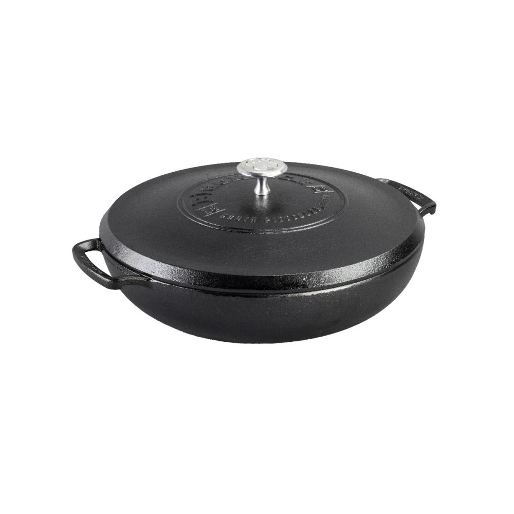 Lodge Blacklock Triple Seasoned 4 Qt. Cast Iron Braiser with Lid