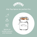 Kilner Swing Top Square Glass Spice Jar | 2.4oz - Additional view