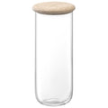 LSA Dine Glass Container 5  x 11  with Oak Lid