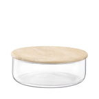 LSA Dine Glass Bowl/Container 10.5  x 4  with Oak Lid