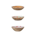 Hazel Mazel Mango Wood and Enamel Fruit Bowls | Set of 3