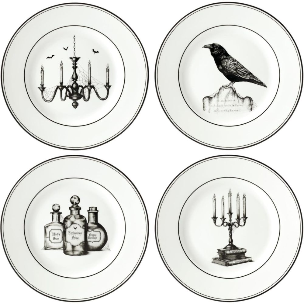 Lenox Vintage Halloween Dessert Plate Set | 4-Piece