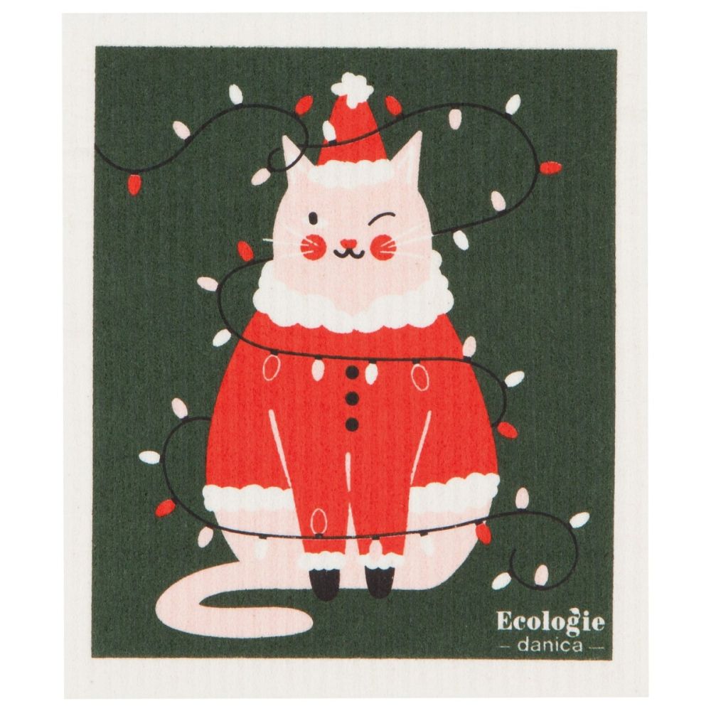 Ecologie by Danica Swedish Dish Cloth | Festive Feline