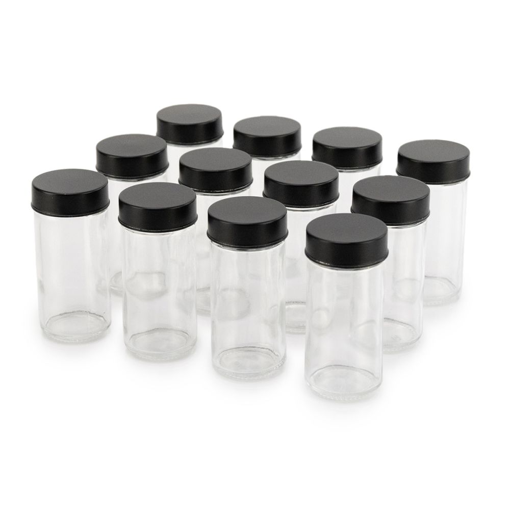 Everything Kitchens Modern Essentials 3oz Glass Spice Jars | Set of 12