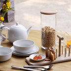 LSA Dine Glass Container 5  x 11  with Oak Lid - Additional view