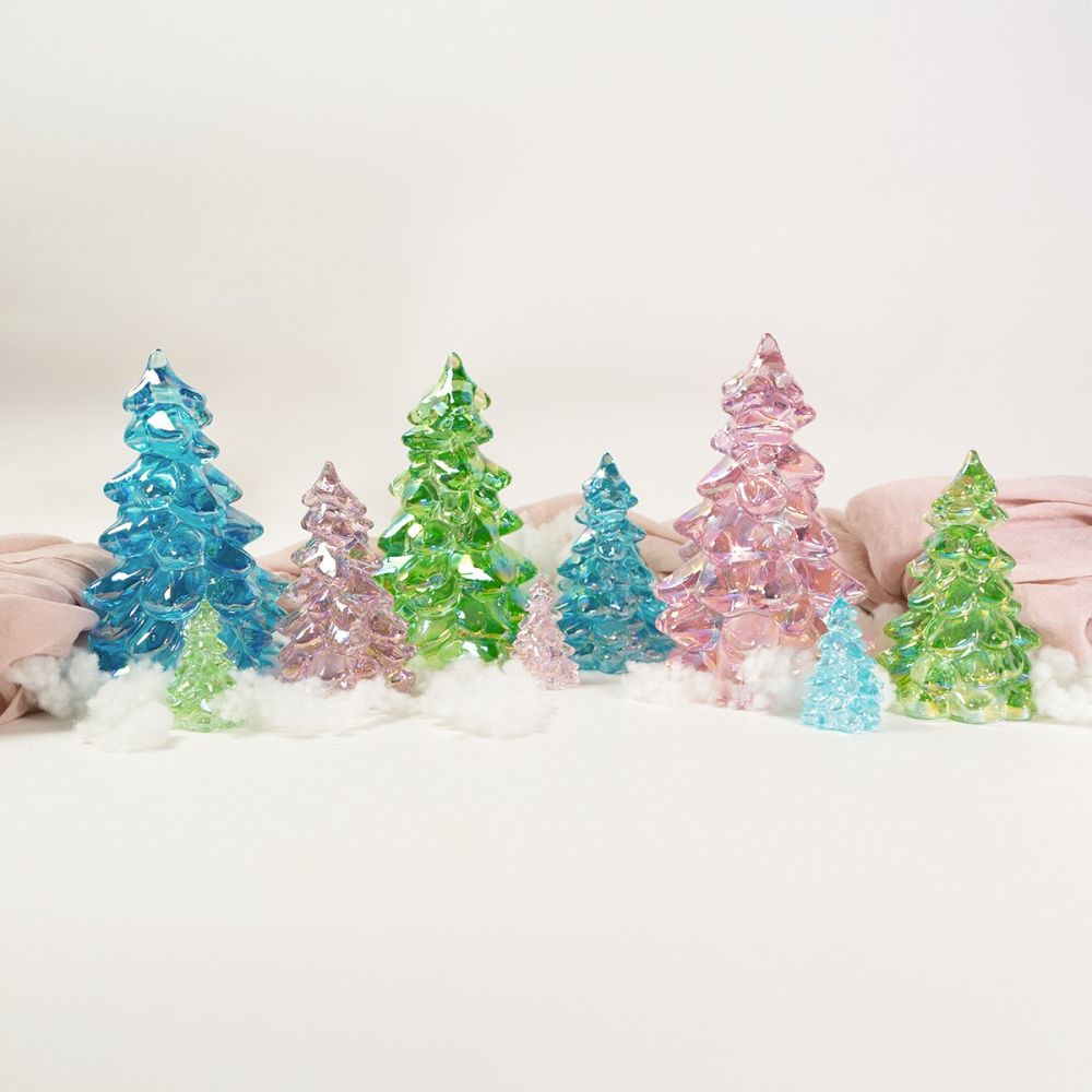 Mosser Glass Holiday Collection 8  Tree Figurine | Apple Green Carnival - Additional view