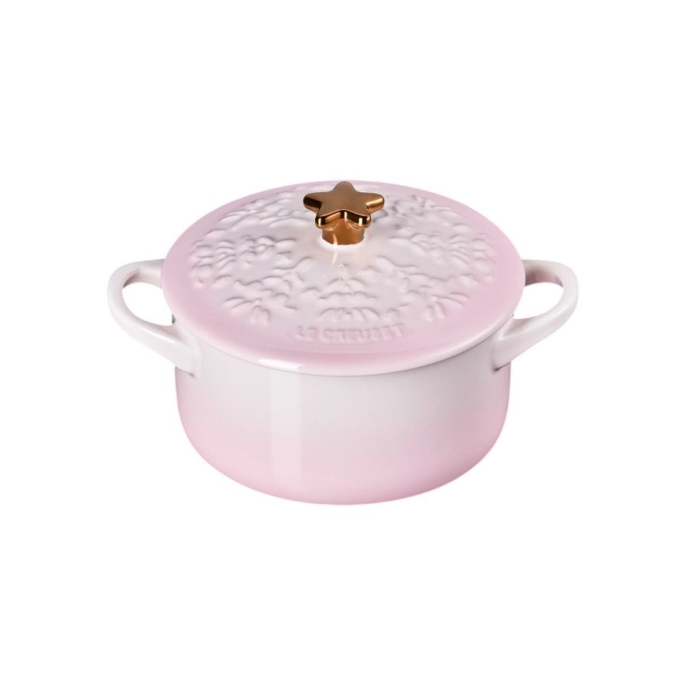Le Creuset Stoneware 24oz Mini Round Cocotte with Gold Star Knob | Shell Pink
