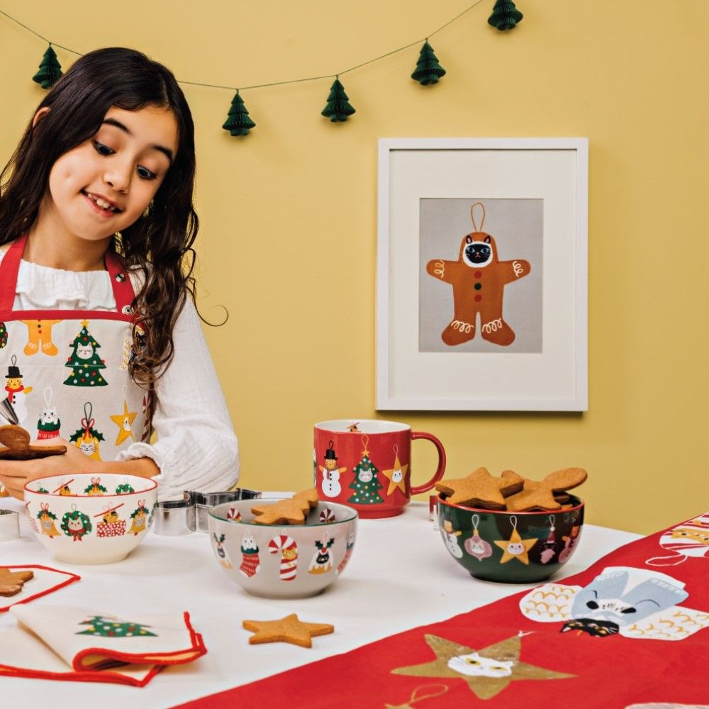 Danica Jubilee Christmas Dishtowel | Bauble Cats - Additional view