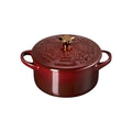 Le Creuset Stoneware 24oz Mini Round Cocotte with Gold Star Knob | Garnet