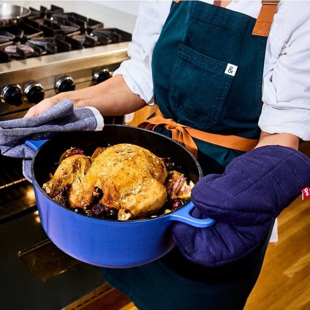 Hedley & Bennett 6.5Qt. Enamel Cast Iron Dutch Oven | French Blue - Additional view