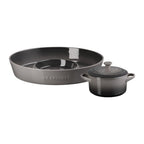 Le Creuset Oval Chip and Dip & 24oz Round Mini Cocotte Set | Oyster