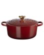 Le Creuset Signature Holiday Tree 4.5 Qt. Round Dutch Oven with Gold Star Knob | Garnet - Additional view