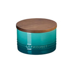Le Creuset  Signature 16oz Stoneware Canister with Acacia Wood Lid | Blue Riviera