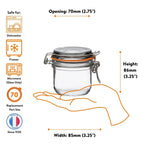 Le Parfait 200ml Tapered French Glass Preserving Jar with Airtight Rubber Seal - Additional view