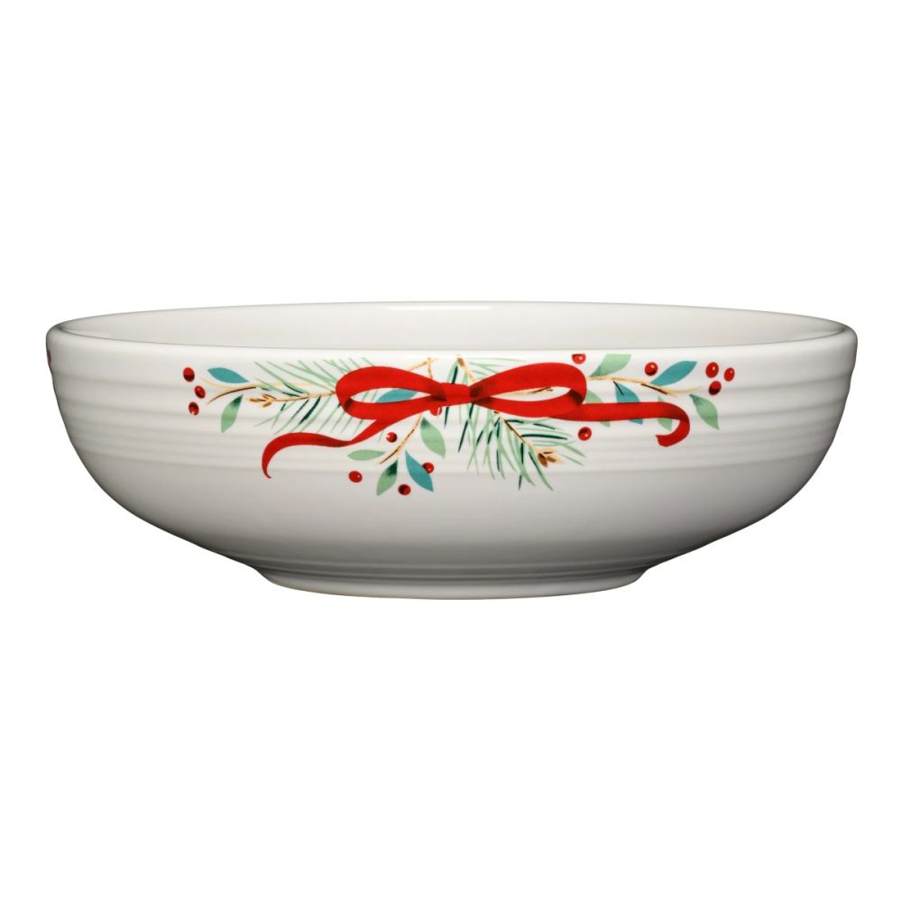 Fiesta® 68oz Large Bistro Bowl | Holly Berry Christmas Garland