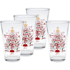 Fiesta® 16oz Cooler Glasses (Set of 4) | Holly Berry Christmas Tree
