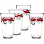 Fiesta® 16oz Cooler Glasses (Set of 4) | Holly Berry Christmas Garland
