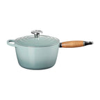 Le Creuset Alpine Signature Round Wood Handle 2.25 Qt. Saucepan with Crucible Stainless Steel Knob | Sea Salt