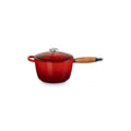 Le Creuset Alpine Signature Round Wood Handle 2.25 Qt. Saucepan with Crucible Stainless Steel Knob | Cerise