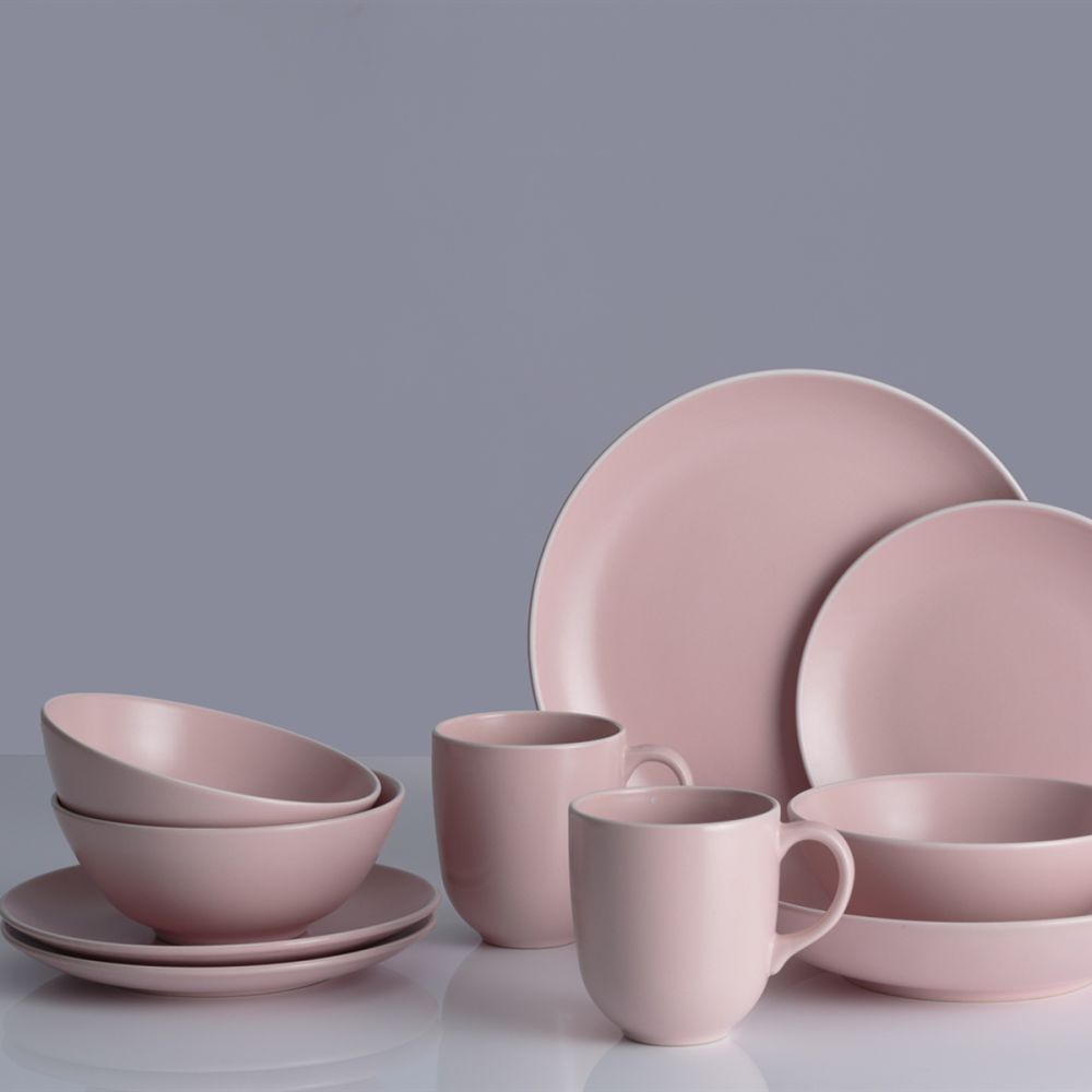 Mason Cash Classic Collection 12-Piece Dinnerware Set | Pink - Additional view