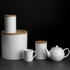 Typhoon Embossed White Tea Storage Canister - Additional view