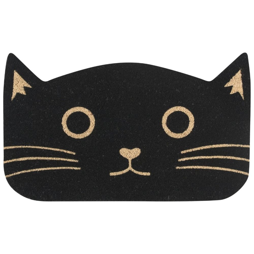Danica Jubilee Coir Fiber Doormat | Black Cat Shaped