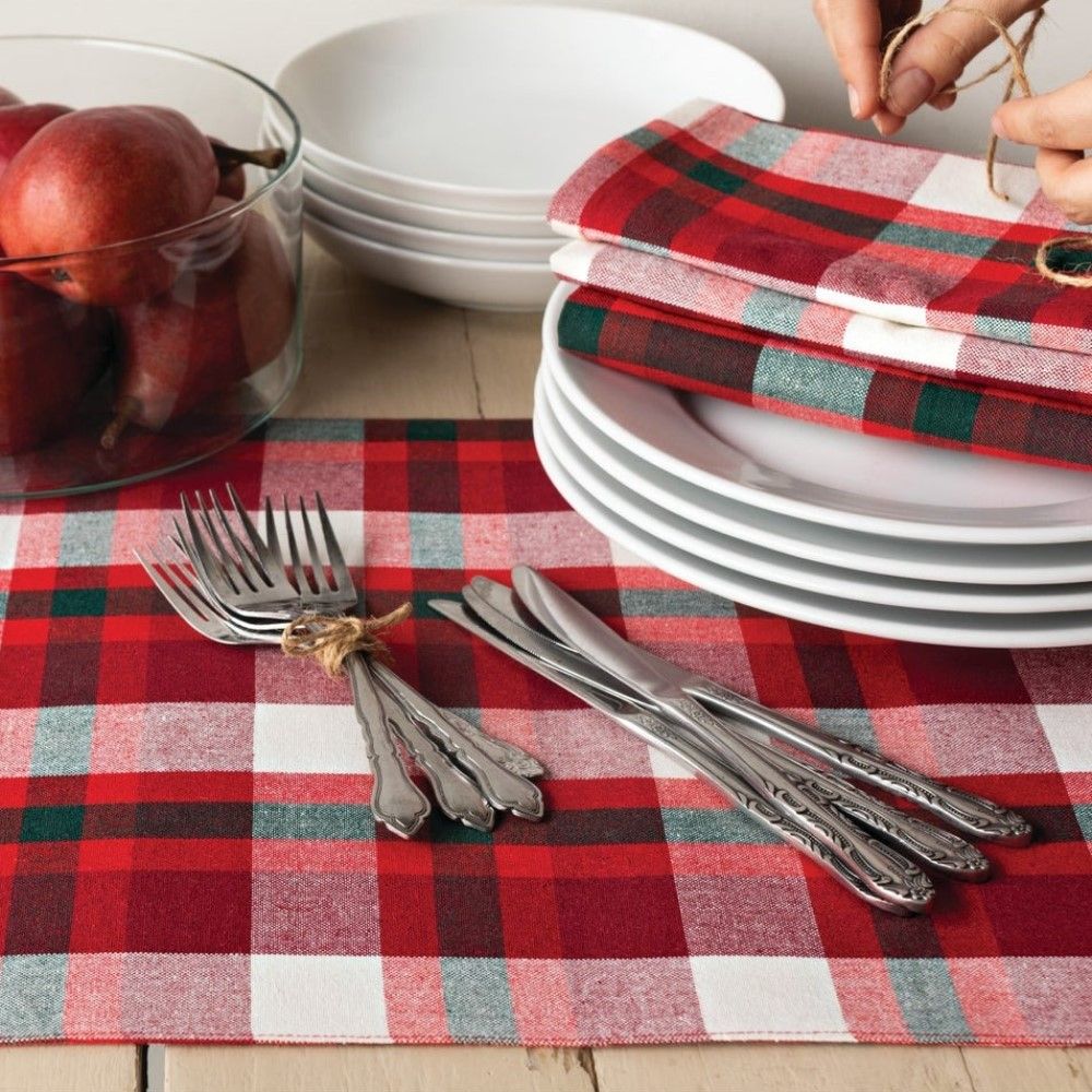 Now Designs by Danica Second Spin 20  Napkins (Set of 4) | Tannenbaum Plaid - Additional view