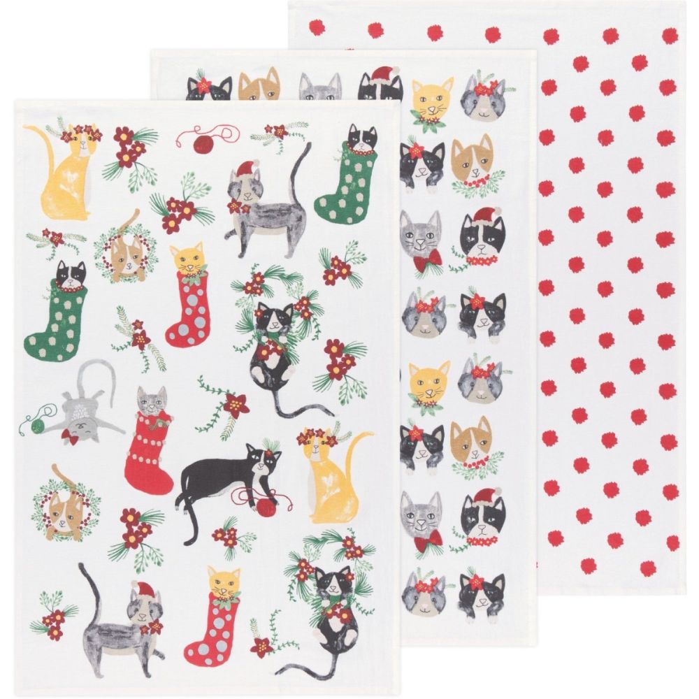 Danica Jubilee Floursack Dishtowels (Set of 3) | Meowy Christmas